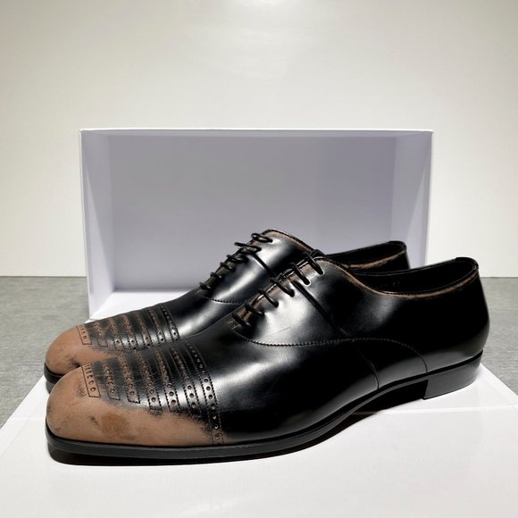 Prada Other - PRADA Two-Toned Black Tan Leather Dress Shoes